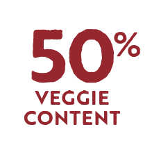 50% veggie content